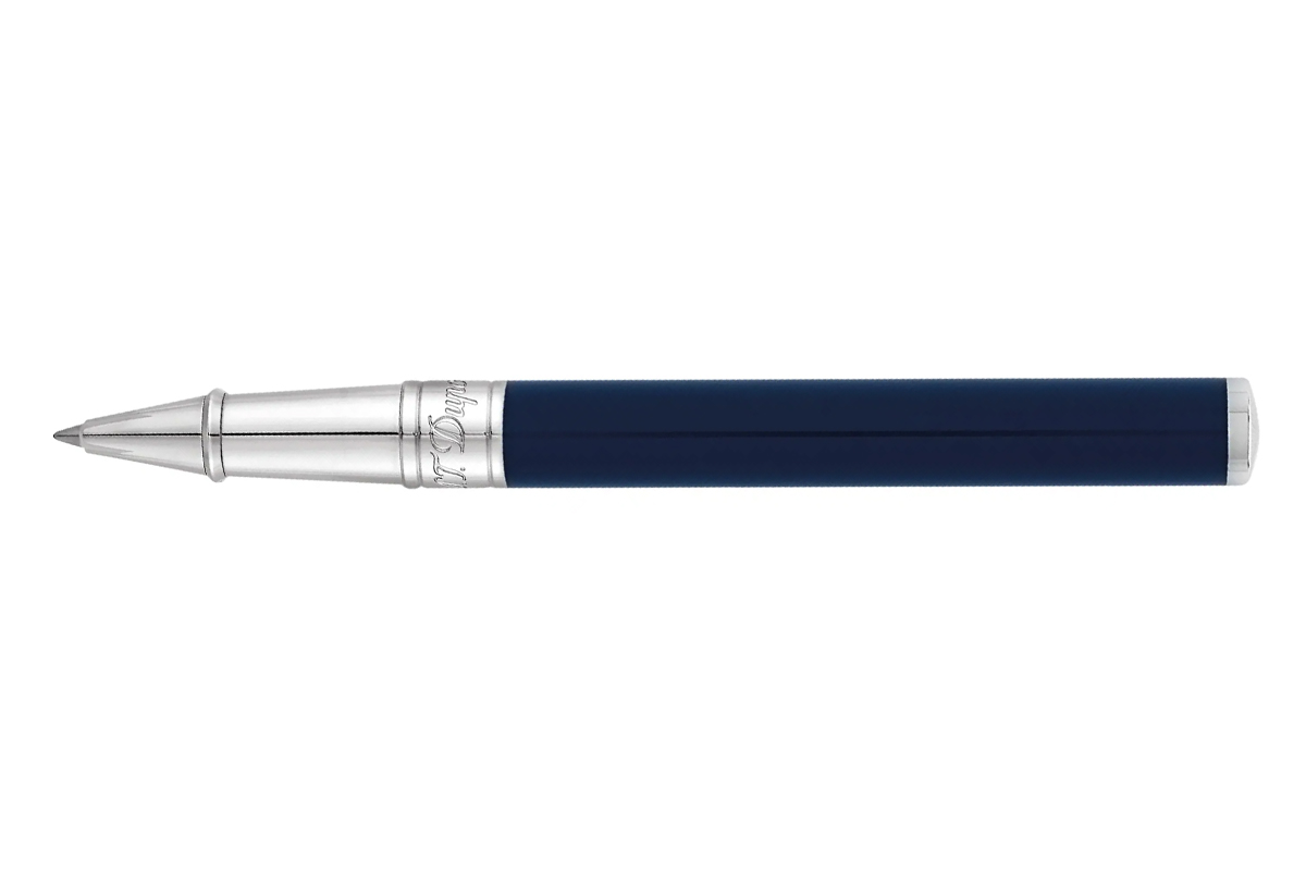 S.T. Dupont D-Initial Blue Crome Rollerbal